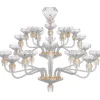 FOLIA 24L SATIN-FINISHED GOLDEN FINISH CHANDELIER