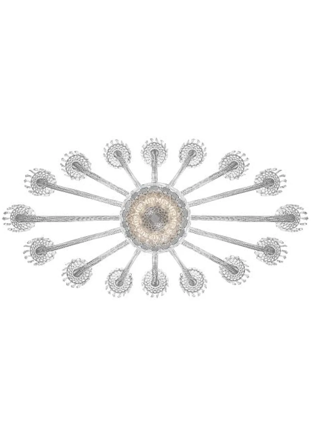 16-light oval chandelier large lighted bowl option