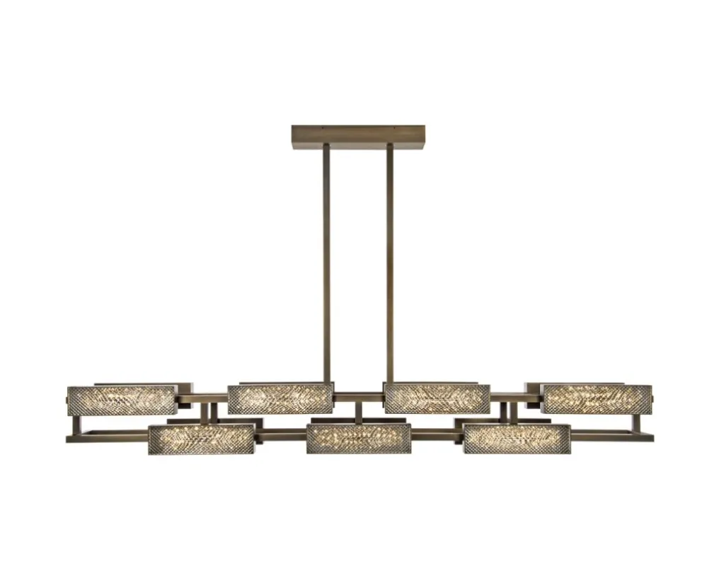 VIBRATION 14L 2000X550 BRONZE FINISH CHANDELIER