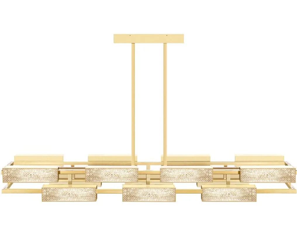 VIBRATION 14L 2000X1150 PALE GOLD FINISH CHANDELIER