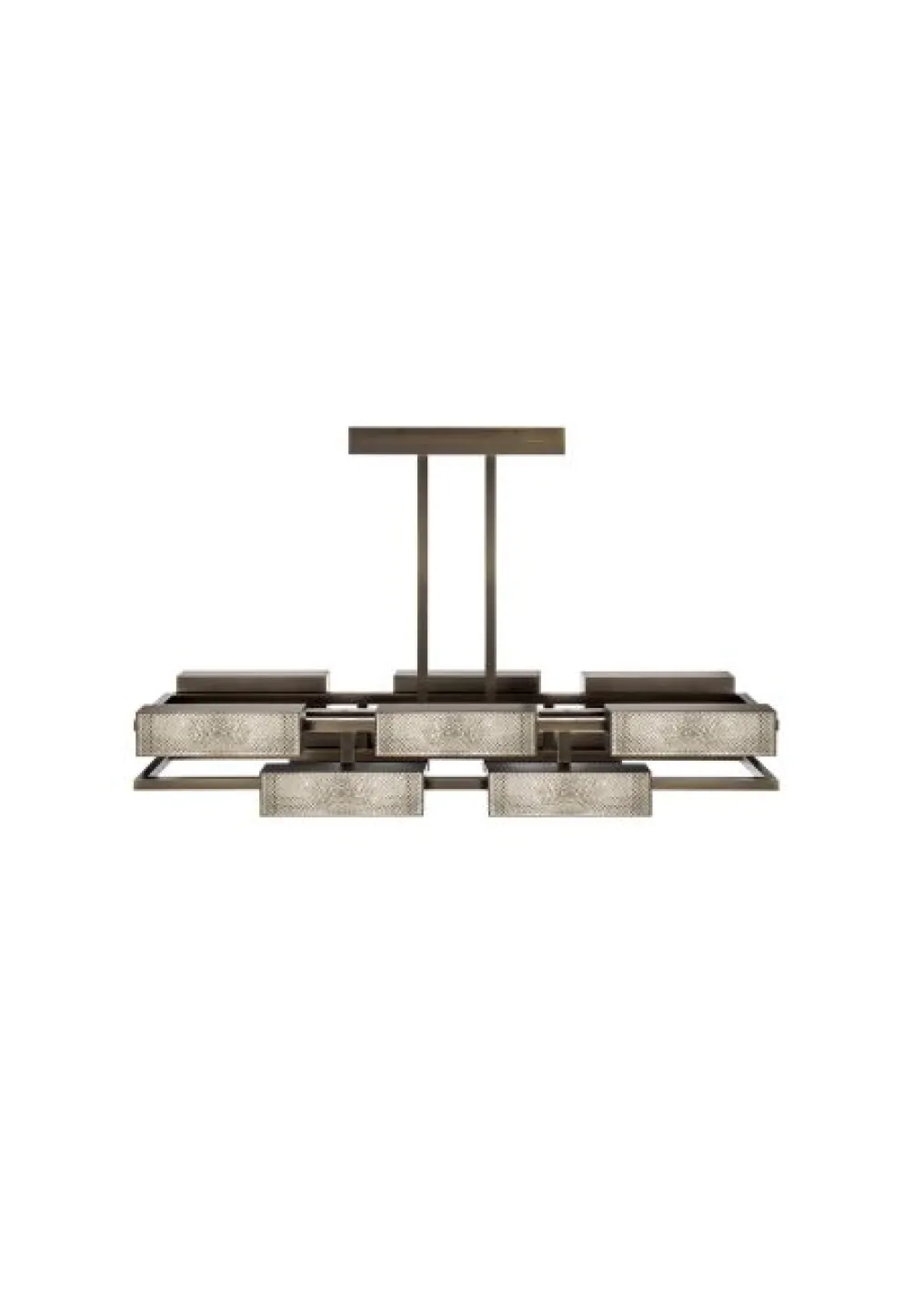 VIBRATION 10L 1400X850 PALE GOLD FINISH CHANDELIER