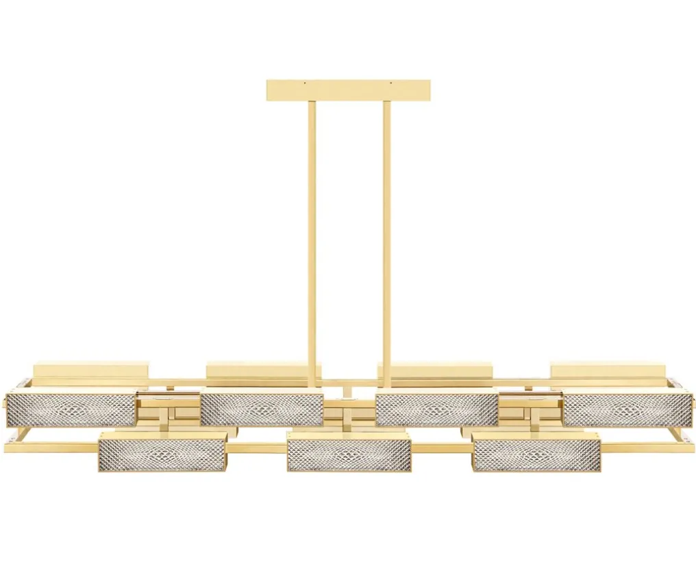 VIBRATION 14L 2000X1150 PALE GOLD FINISH CHANDELIER